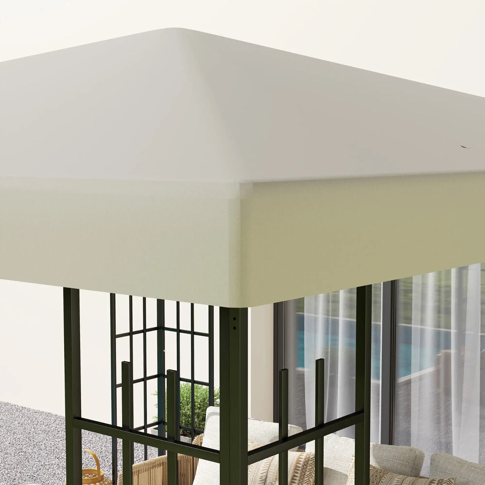 Replacement Gazebo Canopy Cover for 3 x 3m Gazebos UPF30+ Cream White Roof Cover - Home and Garden Furniture Shop - #rustic - furniture#