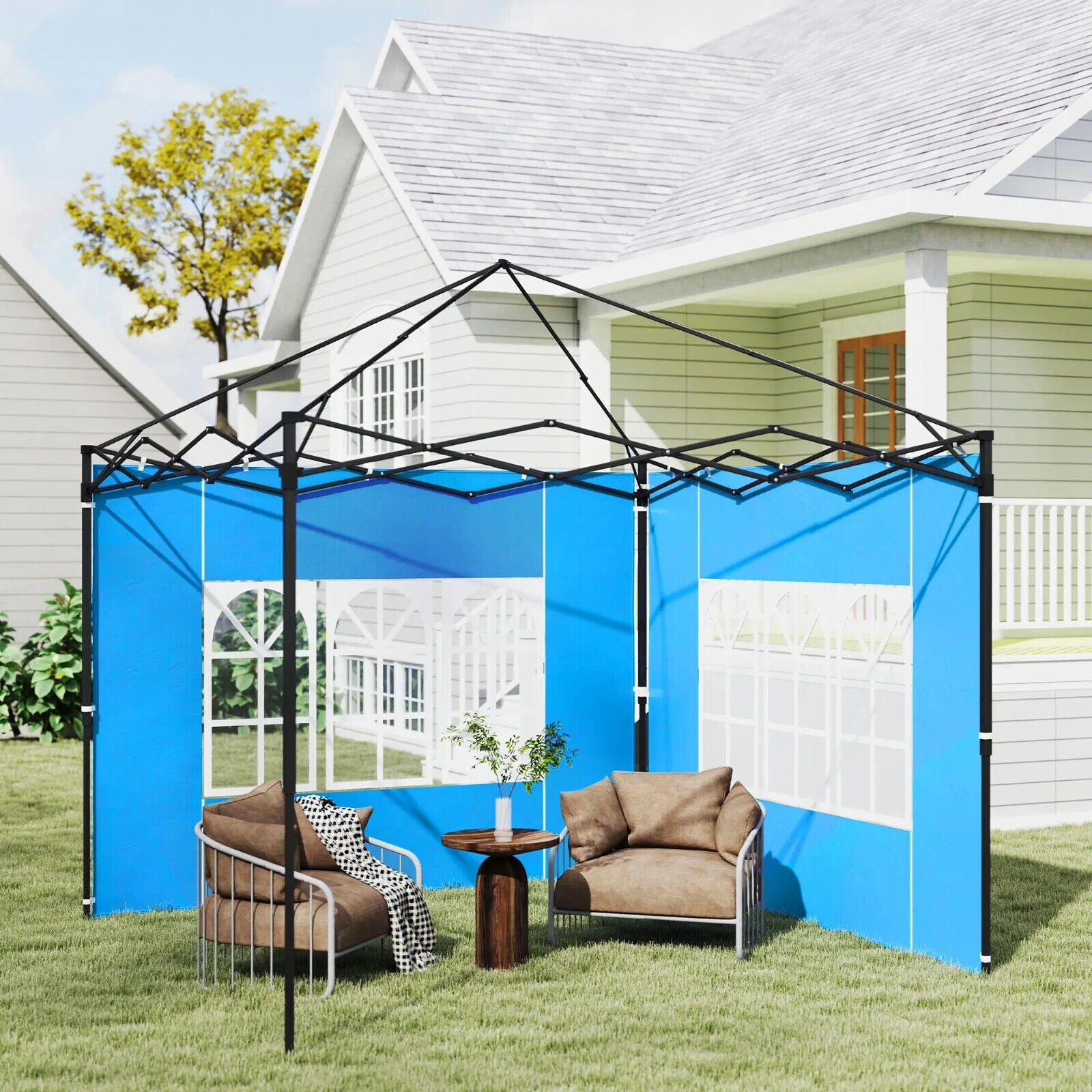 Replacement Gazebo Side Panels for 3x3m or 3x6m Gazebo Walls Canopy 2 Pack Blue - Home and Garden Furniture Shop - #rustic - furniture#