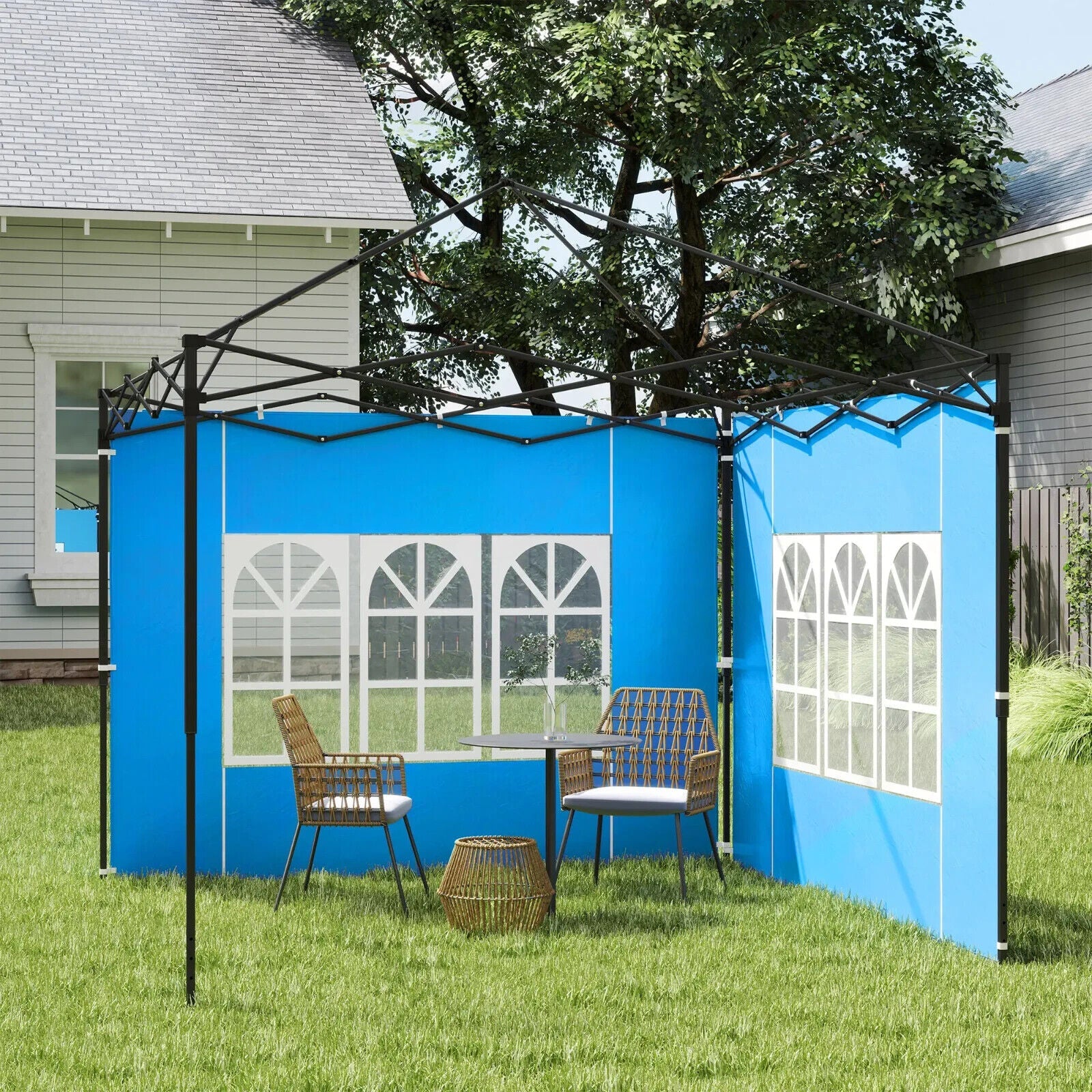 Replacement Gazebo Side Panels for 3x3m or 3x6m Gazebo Walls Canopy 2 Pack Blue - Home and Garden Furniture Shop - #rustic - furniture#