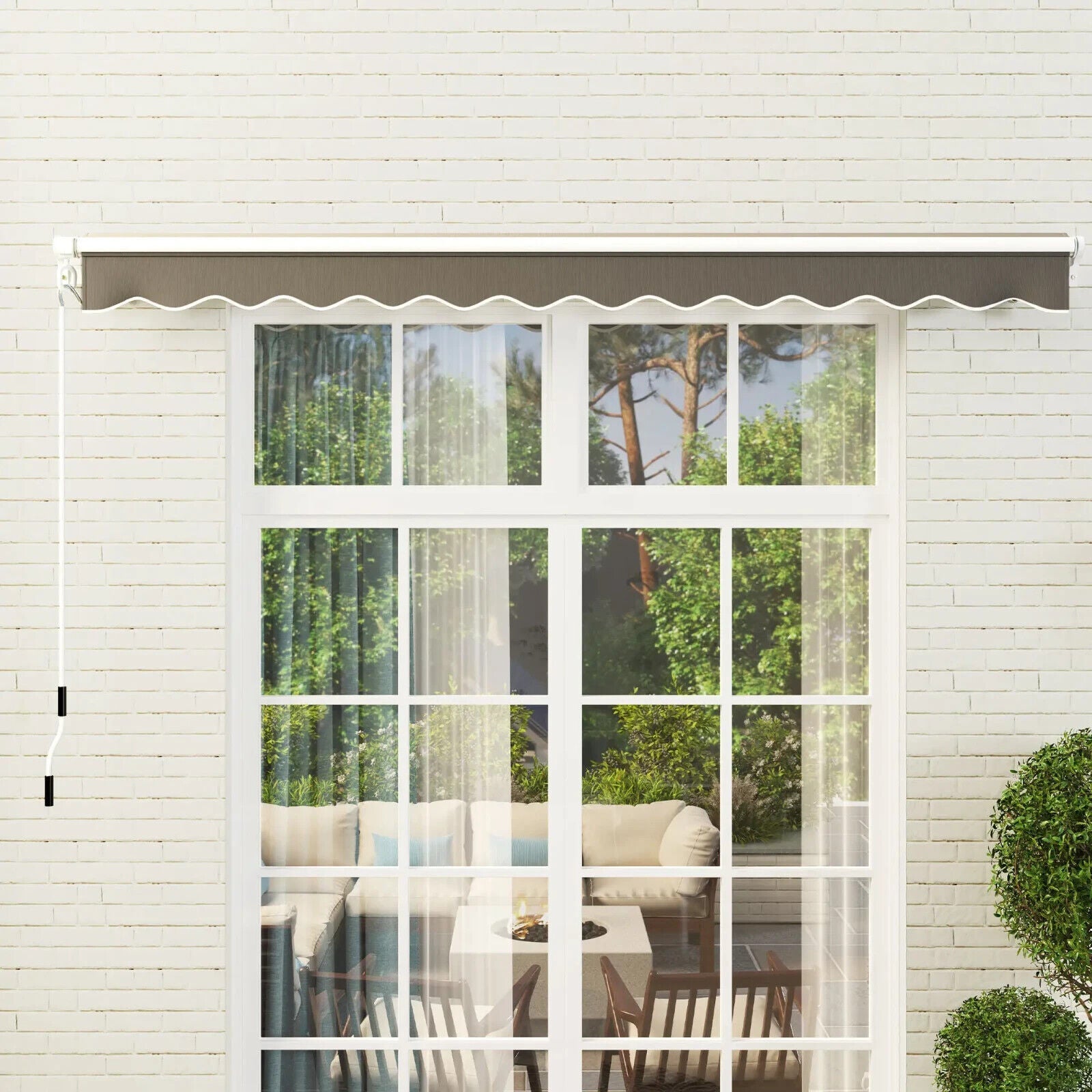 Retractable Awning 3 x 2.5m Garden Patio Canopy Sun Shade Shelter Crank Handle - Home and Garden Furniture Shop - #rustic - furniture#