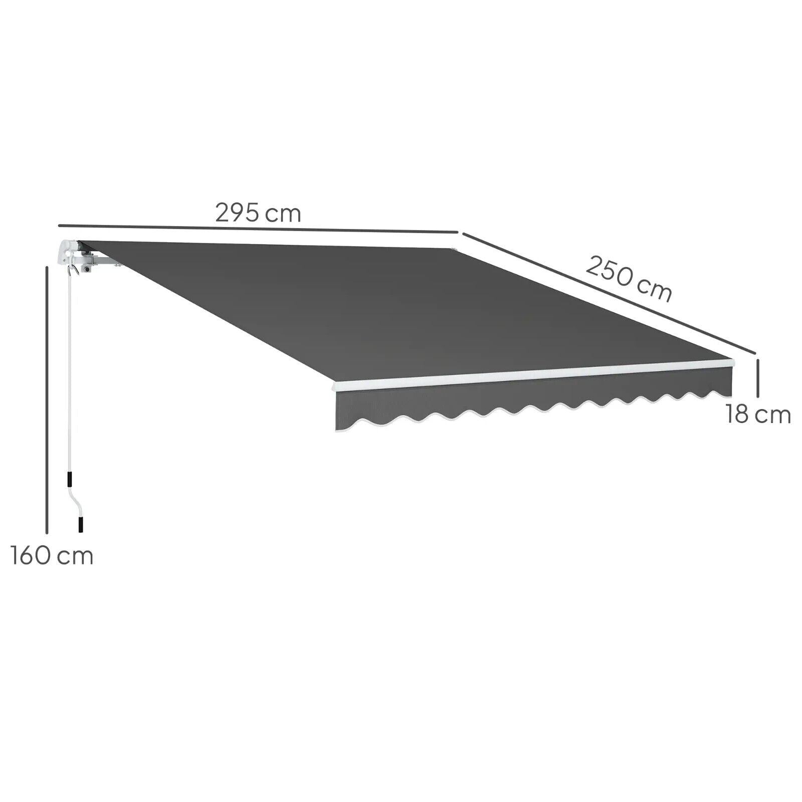 Retractable Awning 3 x 2.5m Garden Patio Canopy Sun Shade Shelter Crank Handle - Home and Garden Furniture Shop - #rustic - furniture#