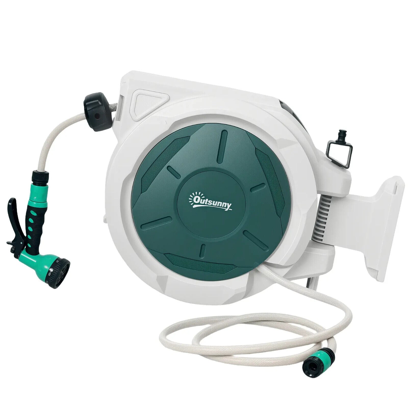 Retractable Hose Reel Wall Mounted 20 Plus 2 m Garden Hose Pipe w/ Lock&Nozzle - Home and Garden Furniture Shop - #rustic - furniture#