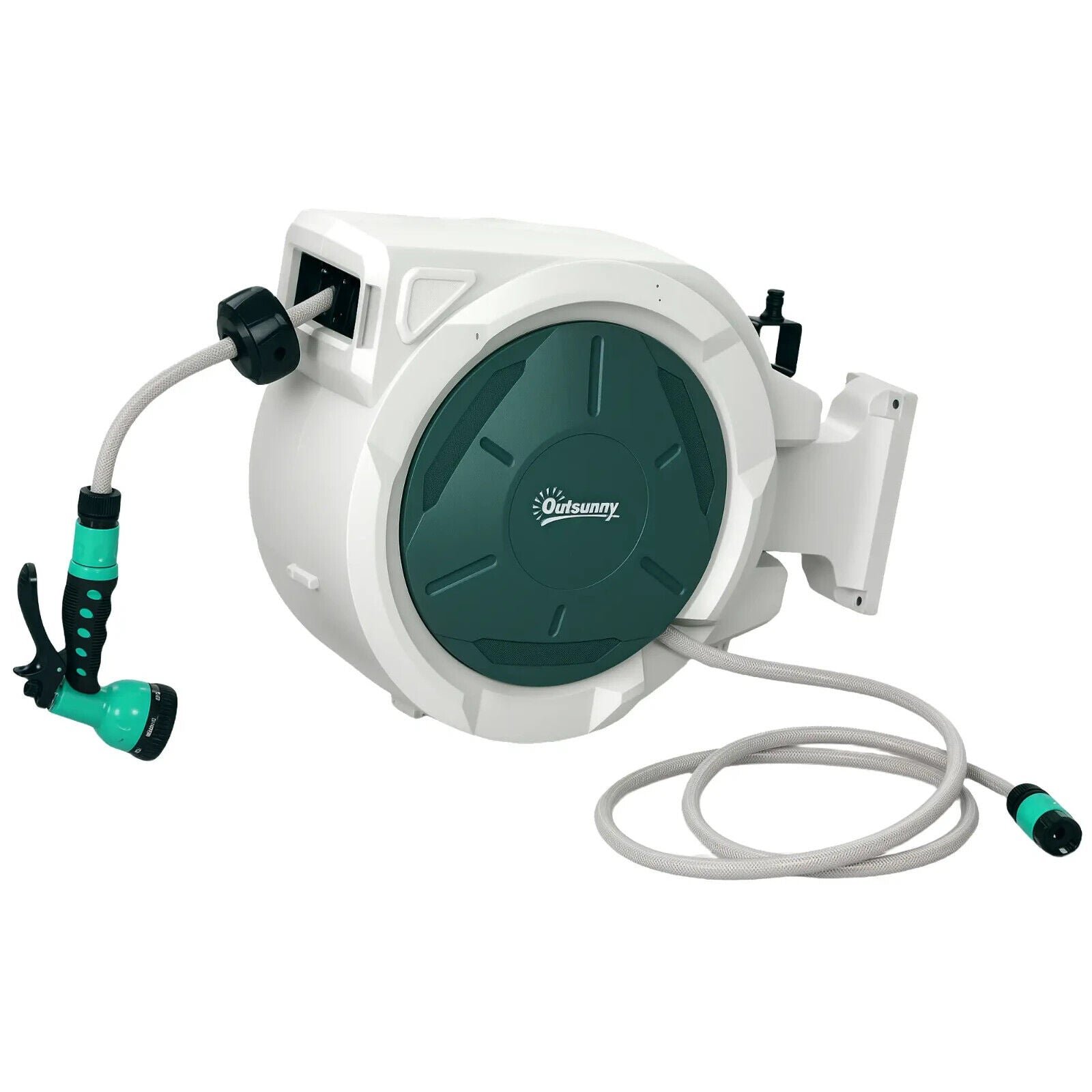 Retractable Hose Reel Wall Mounted 20 Plus 2 m Garden Hose Pipe w/ Lock&Nozzle - Home and Garden Furniture Shop - #rustic - furniture#