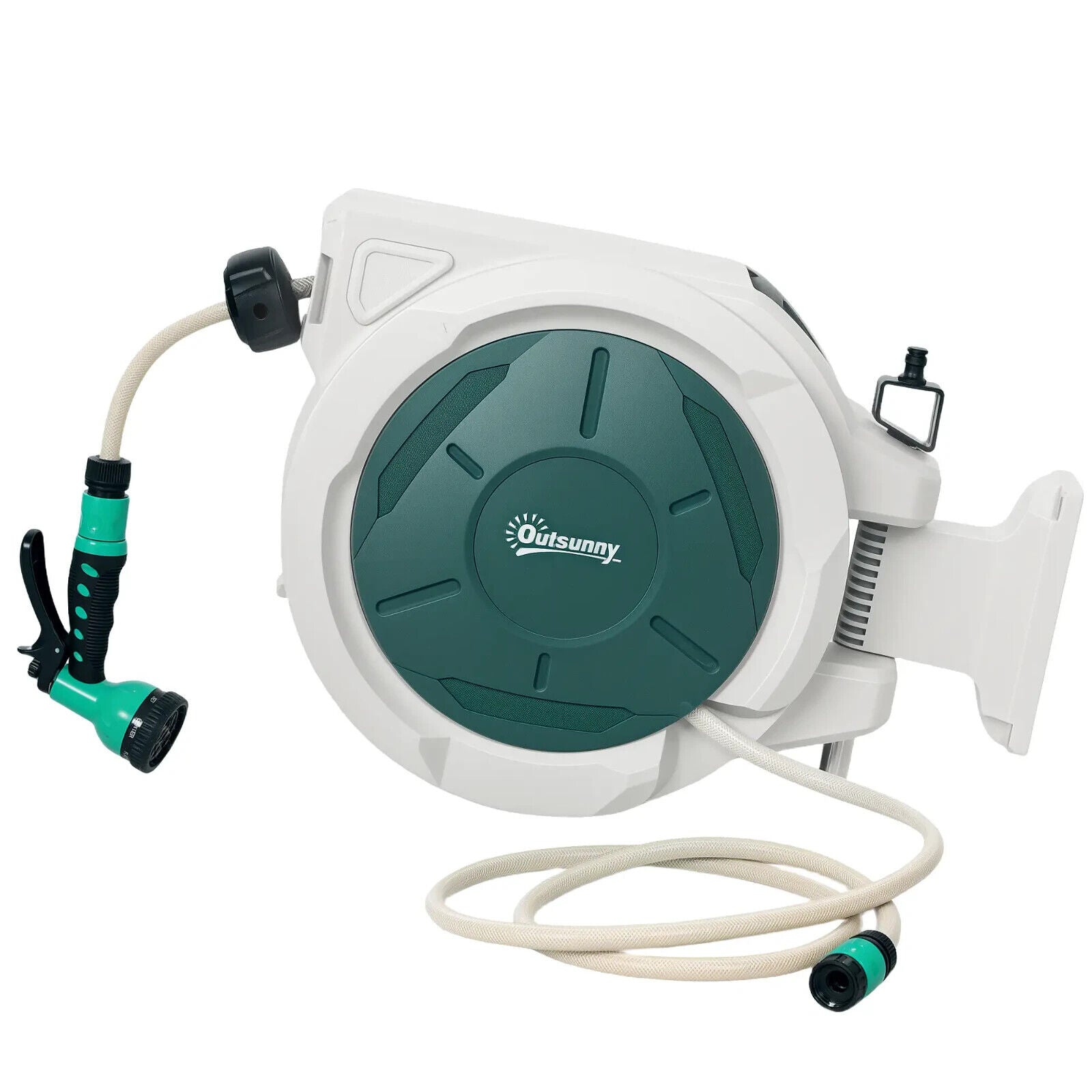 Retractable Hose Reel Wall Mounted 30 Plus 2 m Garden Hose Pipe w/ Lock&Nozzle - Home and Garden Furniture Shop - #rustic - furniture#