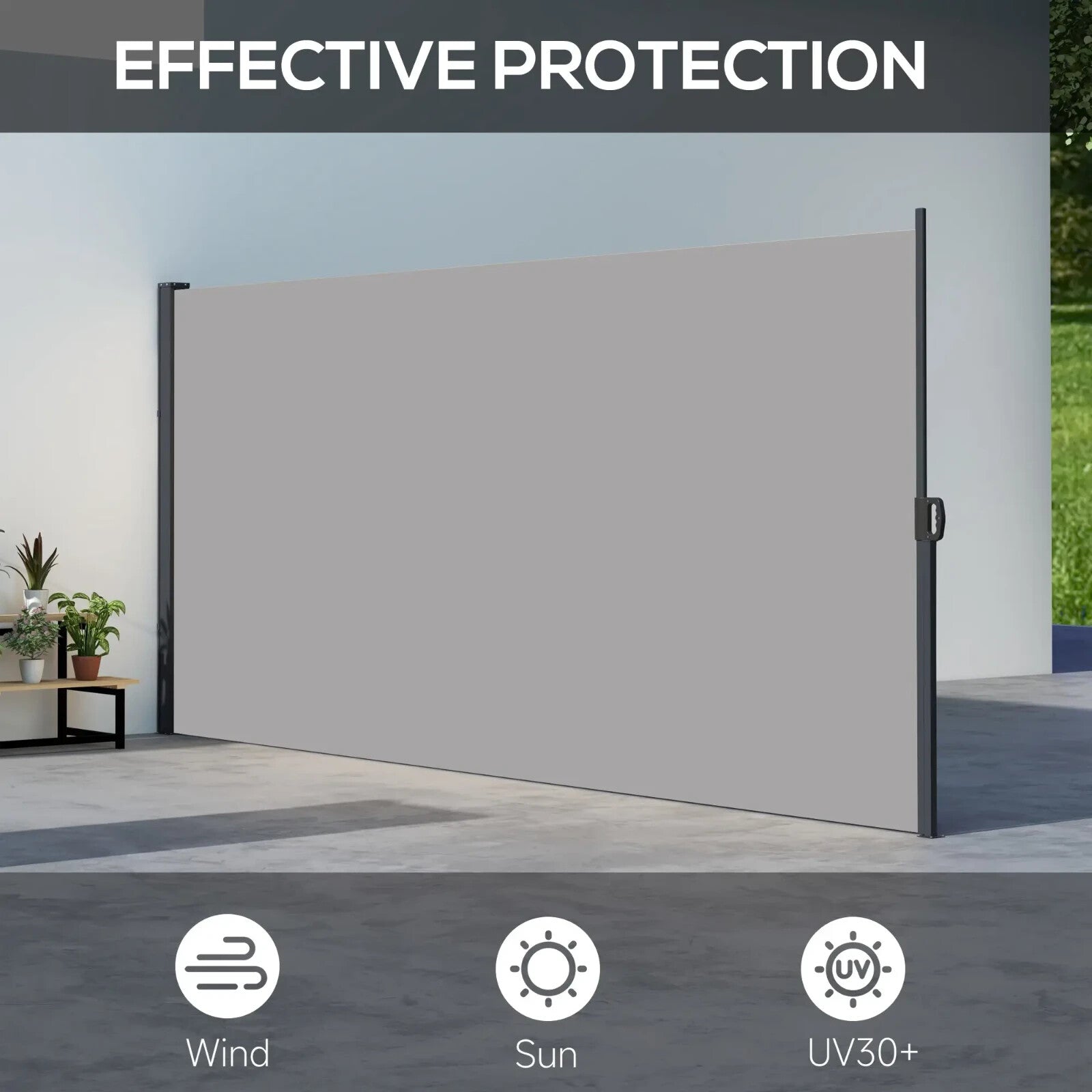 Retractable Side Awning Privacy Screen 400 x 180cm for Garden Balcony Terrace - Home and Garden Furniture Shop - rustic - furniture