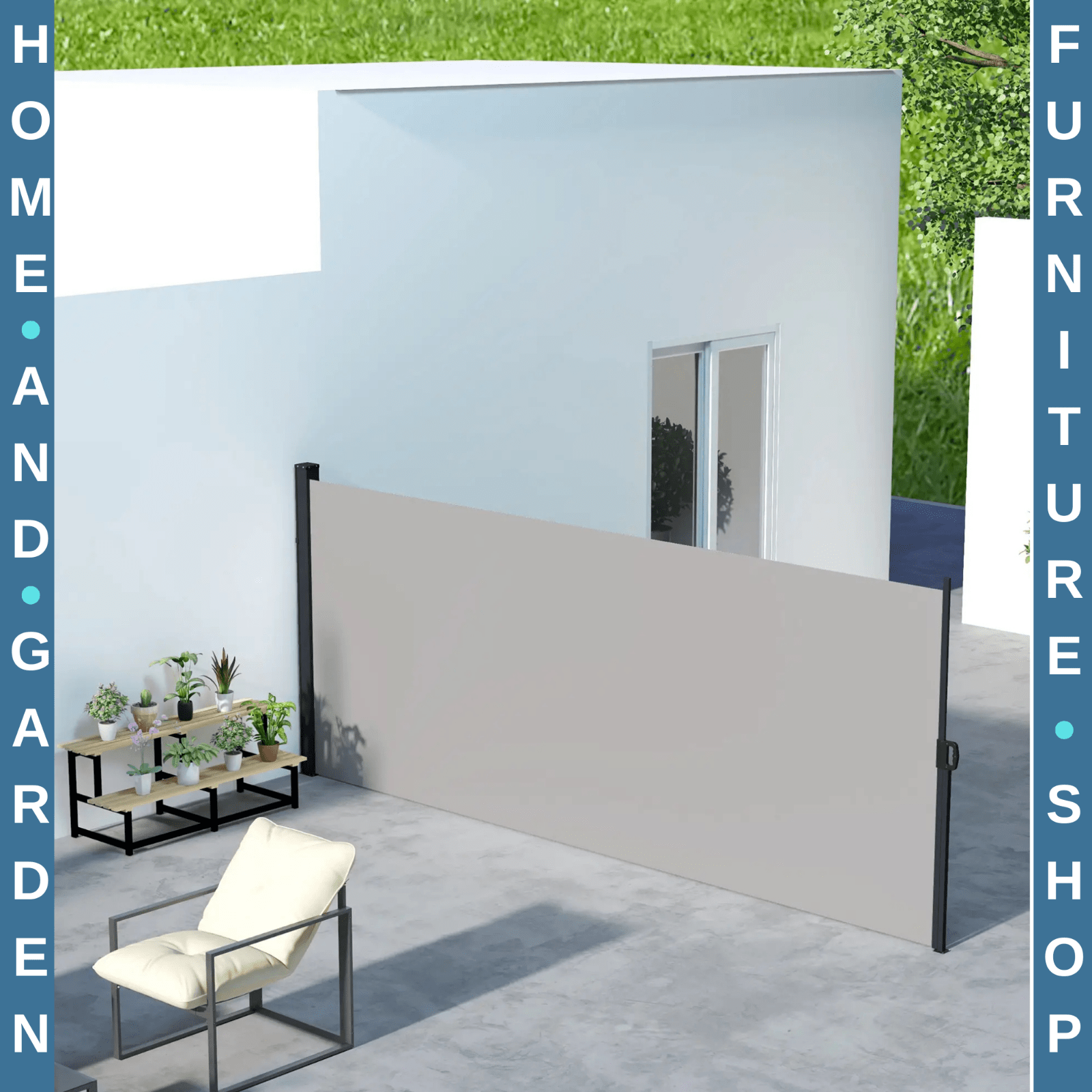 Retractable Side Awning Privacy Screen 400 x 180cm for Garden Balcony Terrace - Home and Garden Furniture Shop - rustic - furniture