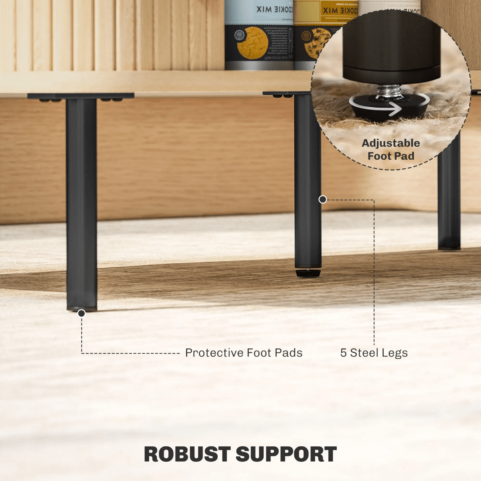 Retro Coffee Table with Storage Oak Wood Style Living Room Side Table Metal Legs - Home and Garden Furniture Shop - rustic - furniture