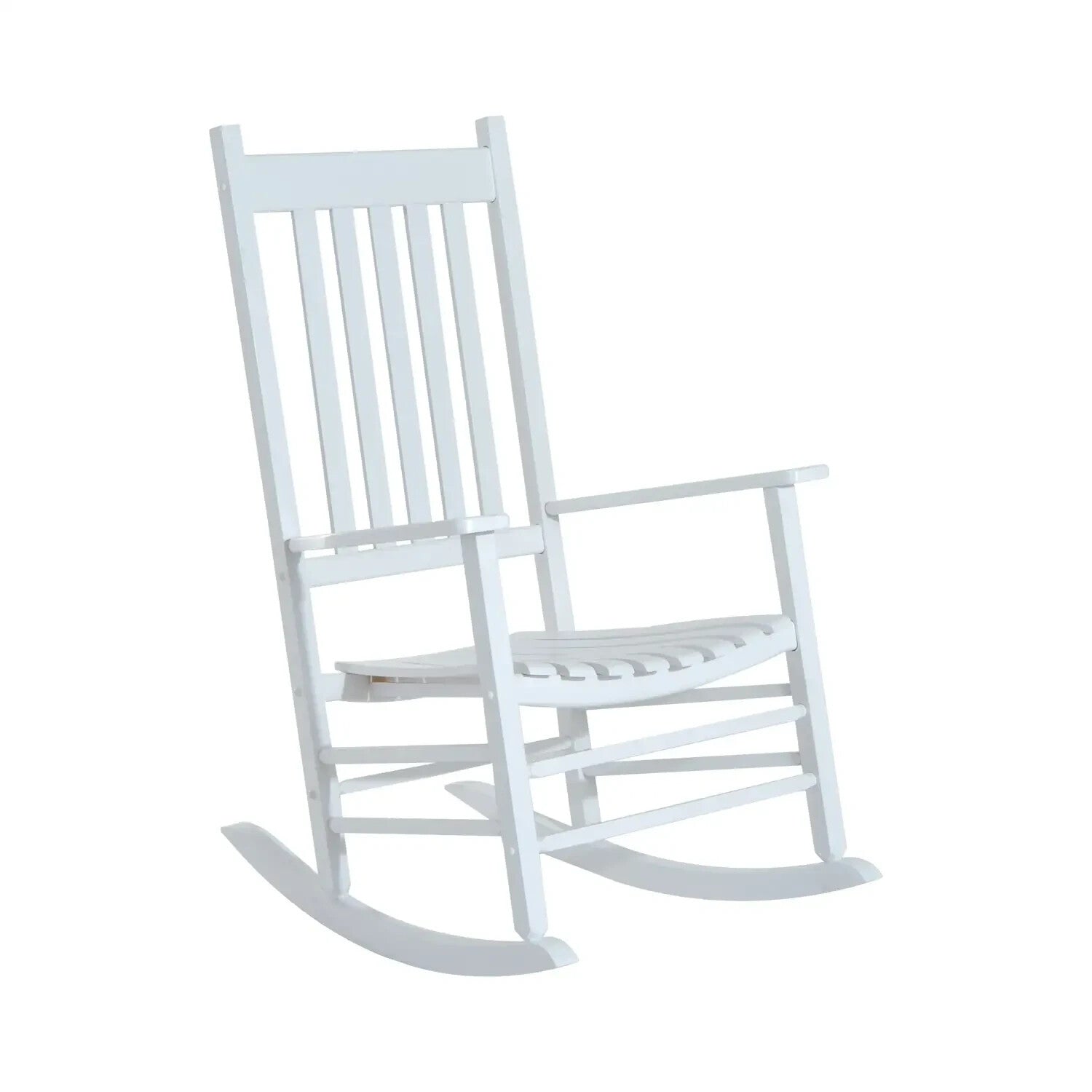 Rocking Chair Water Resistant Painted w/ High Slatted Backrest & Armrests White - Home and Garden Furniture Shop - rustic - furniture