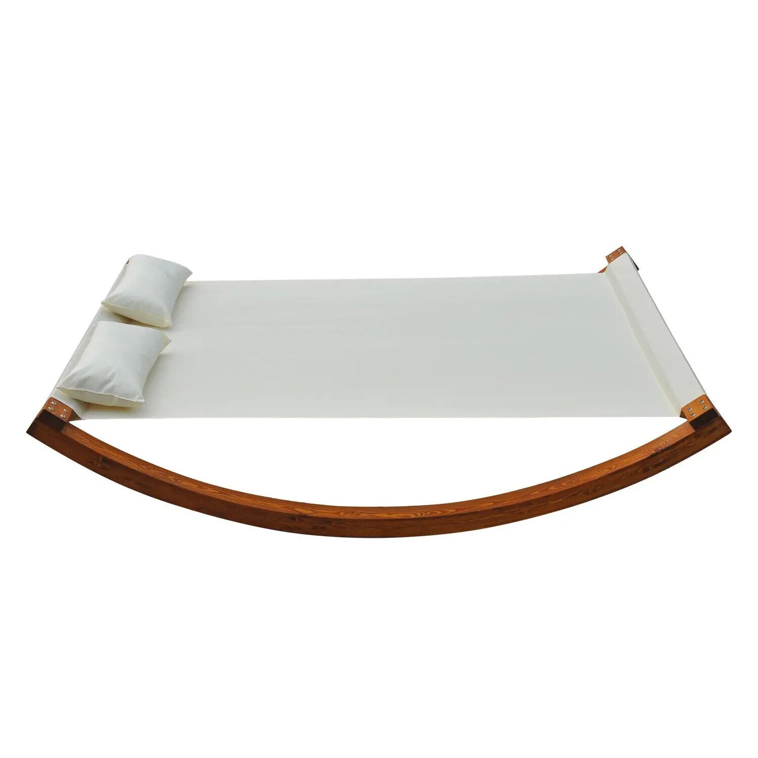 Rocking Double Sun Lounger with Wooden Frame Outdoor Garden Daybed White - Home and Garden Furniture Shop - #rustic - furniture#