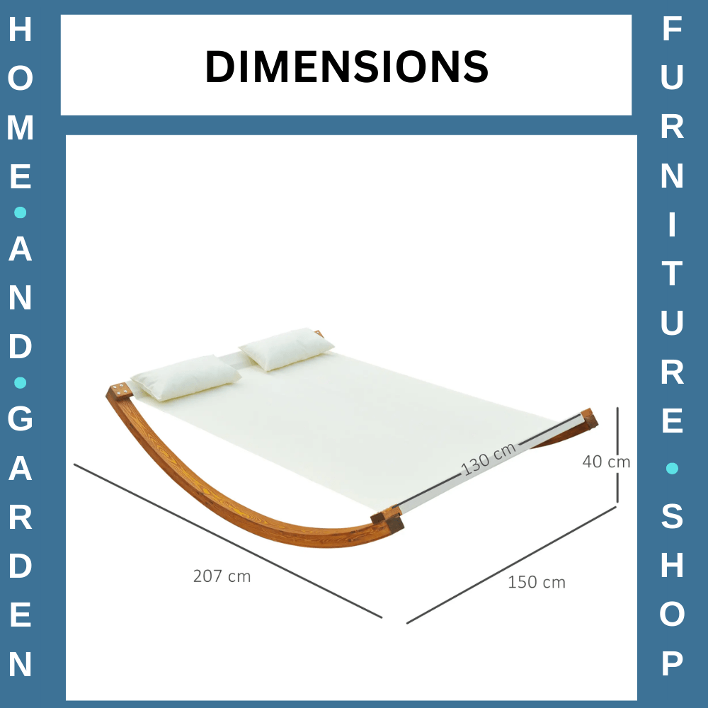 Rocking Double Sun Lounger with Wooden Frame Outdoor Garden Daybed White - Home and Garden Furniture Shop - #rustic - furniture#