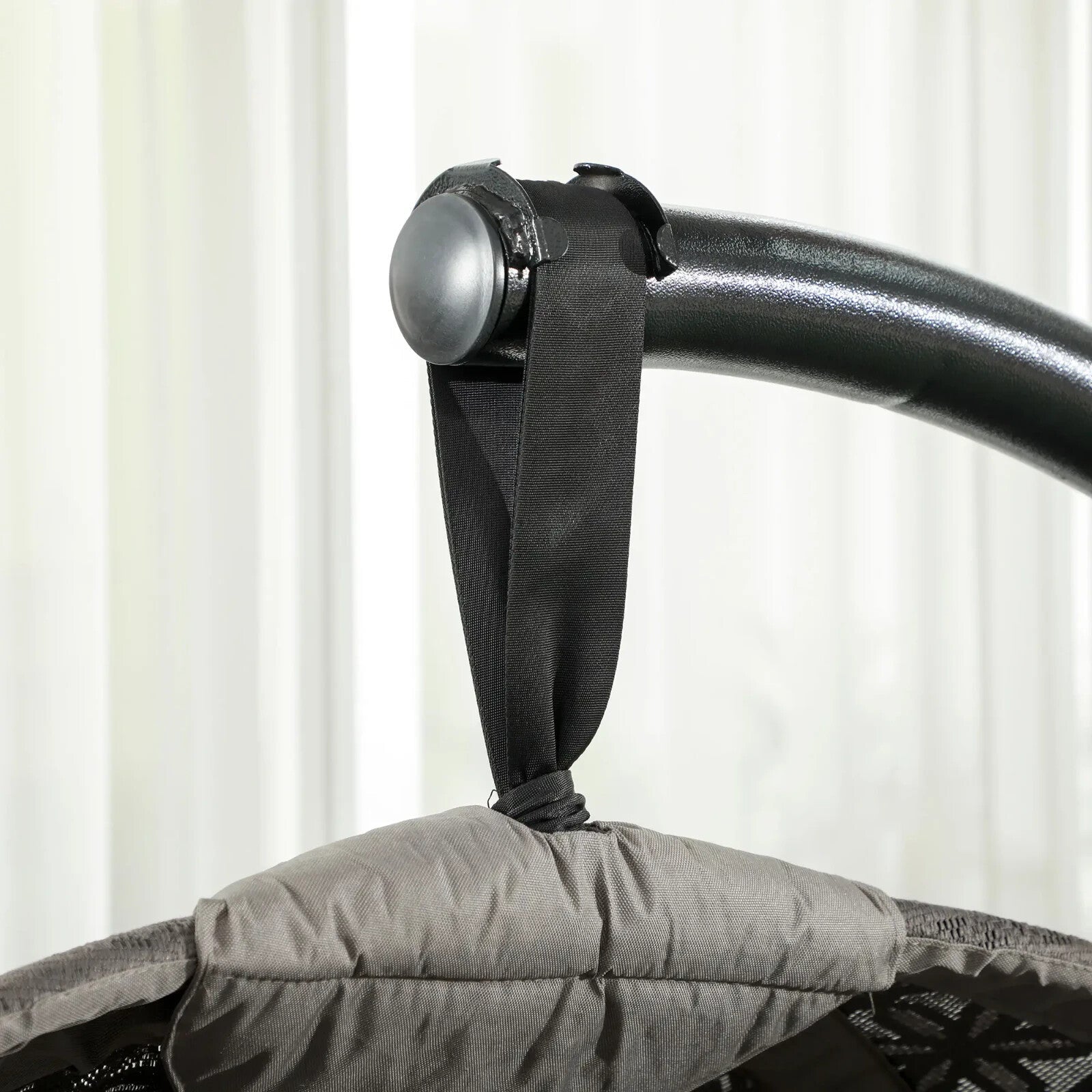 Round Hanging Egg Chair with Steel Frame Garden Swing Basket Seat with Stand - Home and Garden Furniture Shop - rustic - furniture