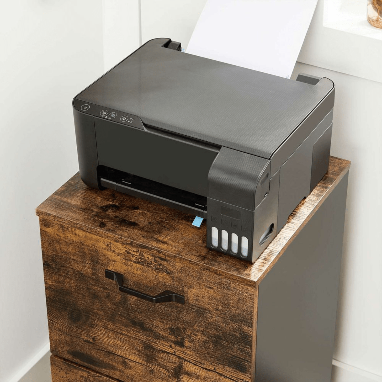 Rustic 2 Drawers Mobile Filing Cabinet Storage Sideboard Unit 2 Brakes 5 Castors - Home and Garden Furniture Shop - rustic - furniture