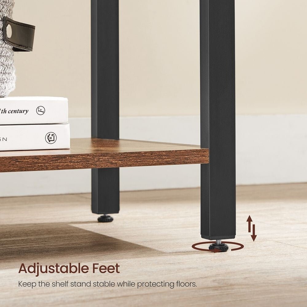 Rustic Brown Large Bookcase 6 Tier Tall Bookshelf Steel Frame Shelf Unit Tallboy - Home and Garden Furniture Shop - rustic - furniture