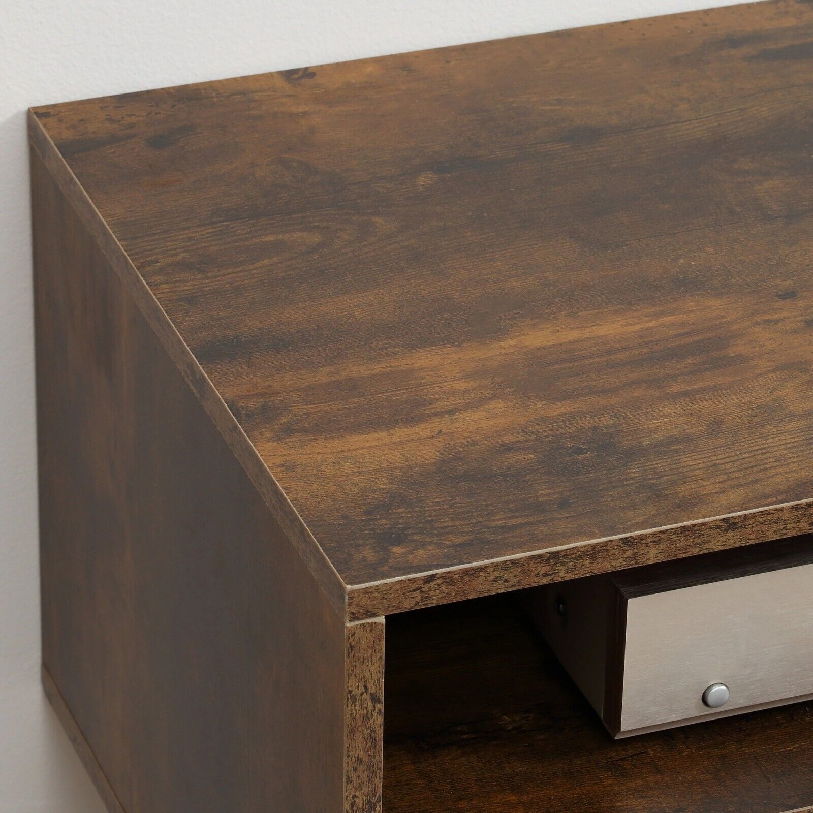 Rustic Brown TV Unit Cabinet 55 Inch Industrial TV Stand Retro Cupboard Shelves - Home and Garden Furniture Shop - rustic - furniture