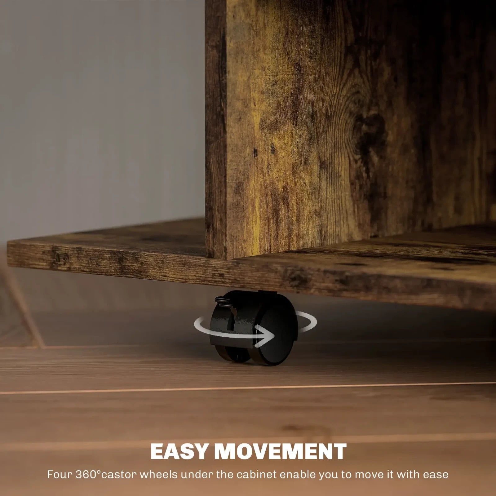 Rustic Brown TV Unit Cabinet Stand with Storage Shelves Mobile 80cm Media Table - Home and Garden Furniture Shop - rustic - furniture