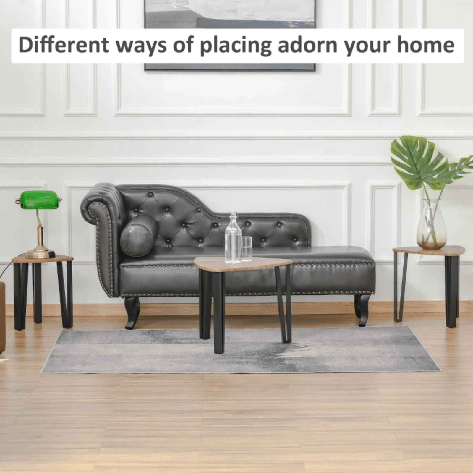 Rustic Nesting Coffee Table Set 3 Stacking End Side Tables Industrial Metal Legs - Home and Garden Furniture Shop - rustic - furniture