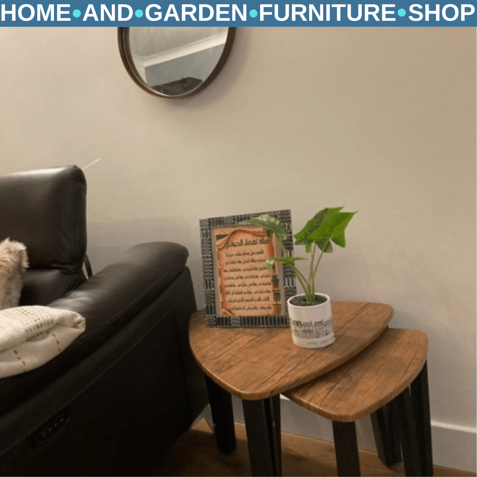 Rustic Nesting Coffee Table Set 3 Stacking End Side Tables Industrial Metal Legs - Home and Garden Furniture Shop - rustic - furniture