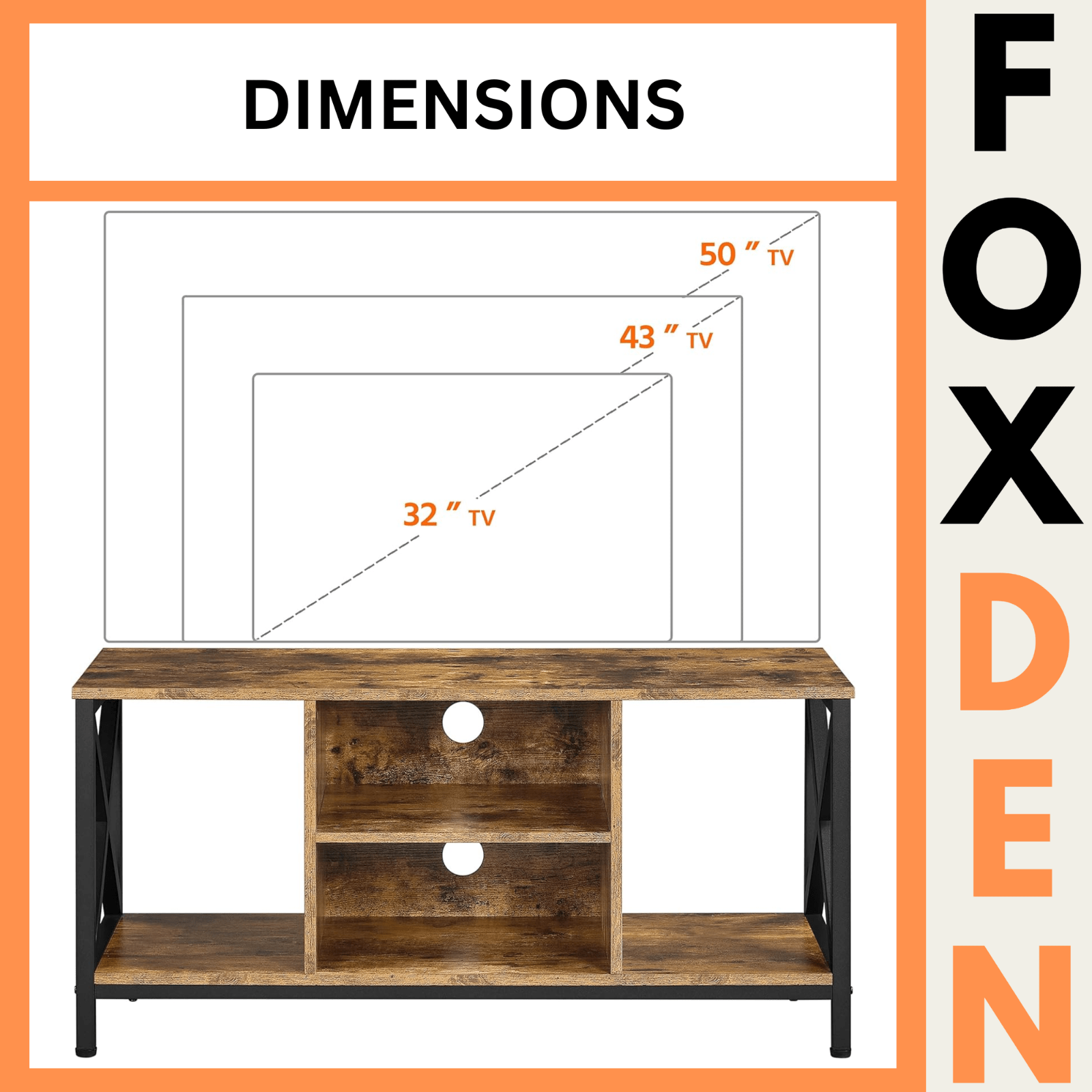 Rustic TV Stand for 50 Inch TV Cabinet Unit Storage Shelves Entertainment Centre - Home and Garden Furniture Shop - rustic - furniture