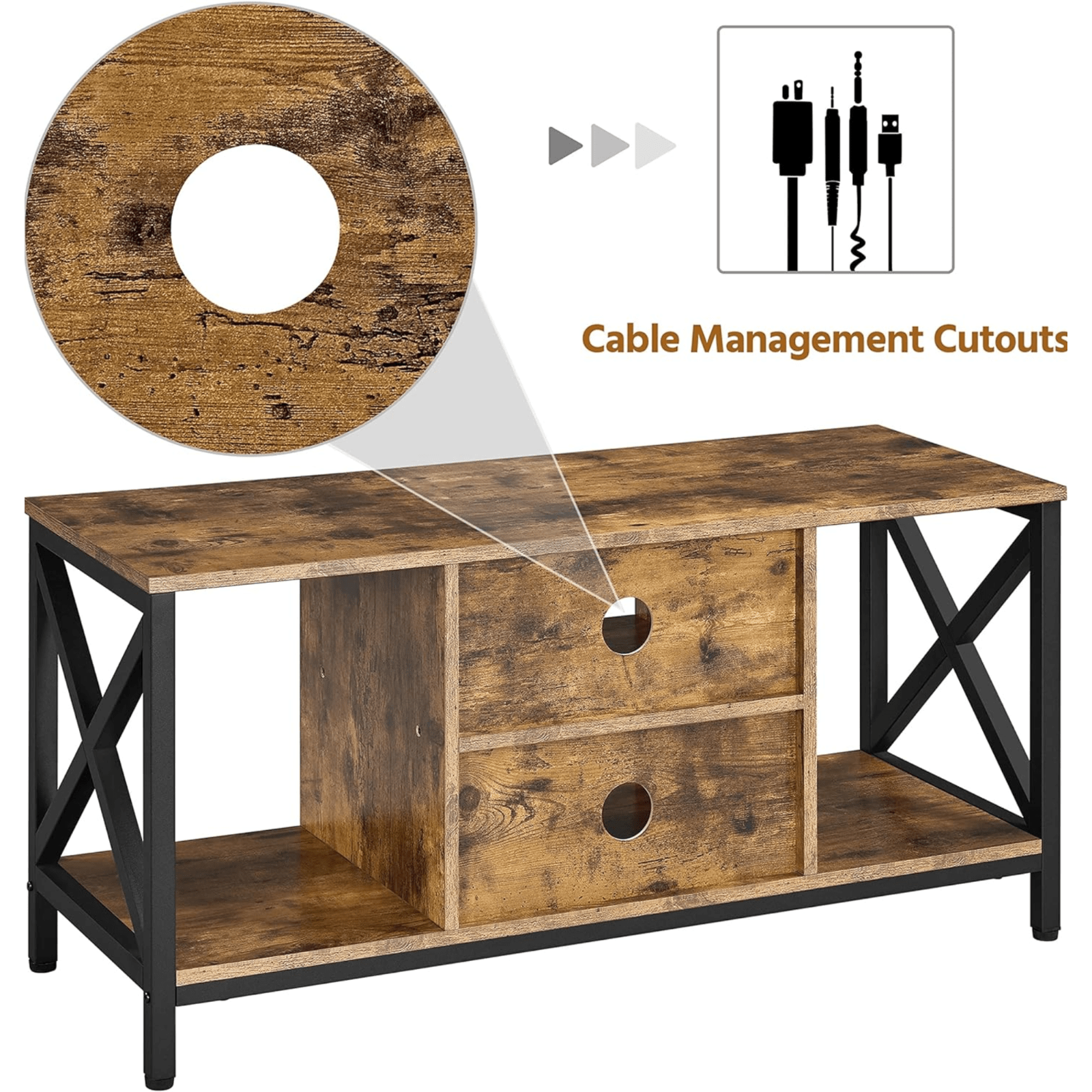 Rustic TV Stand for 50 Inch TV Cabinet Unit Storage Shelves Entertainment Centre - Home and Garden Furniture Shop - rustic - furniture