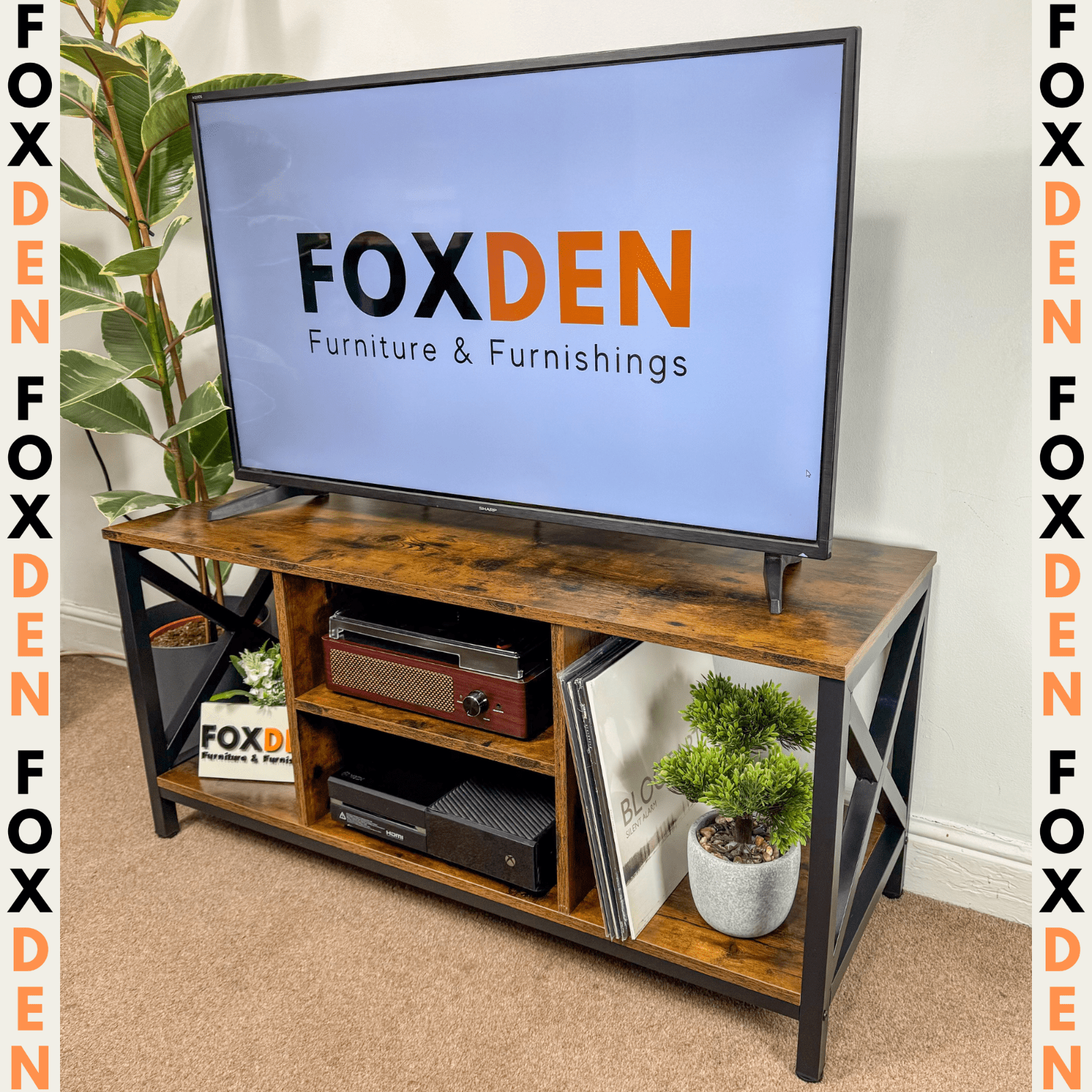 Rustic TV Stand for 50 Inch TV Cabinet Unit Storage Shelves Entertainment Centre - Home and Garden Furniture Shop - rustic - furniture