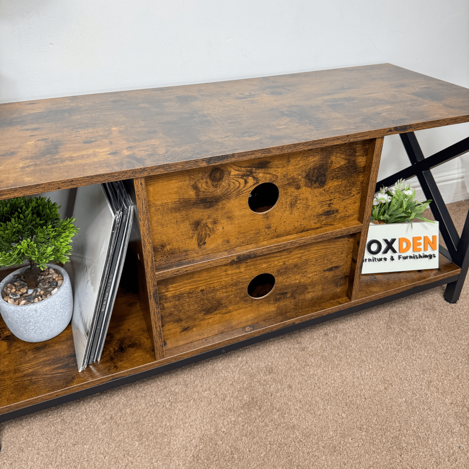 Rustic TV Stand for 50 Inch TV Cabinet Unit Storage Shelves Entertainment Centre - Home and Garden Furniture Shop - rustic - furniture