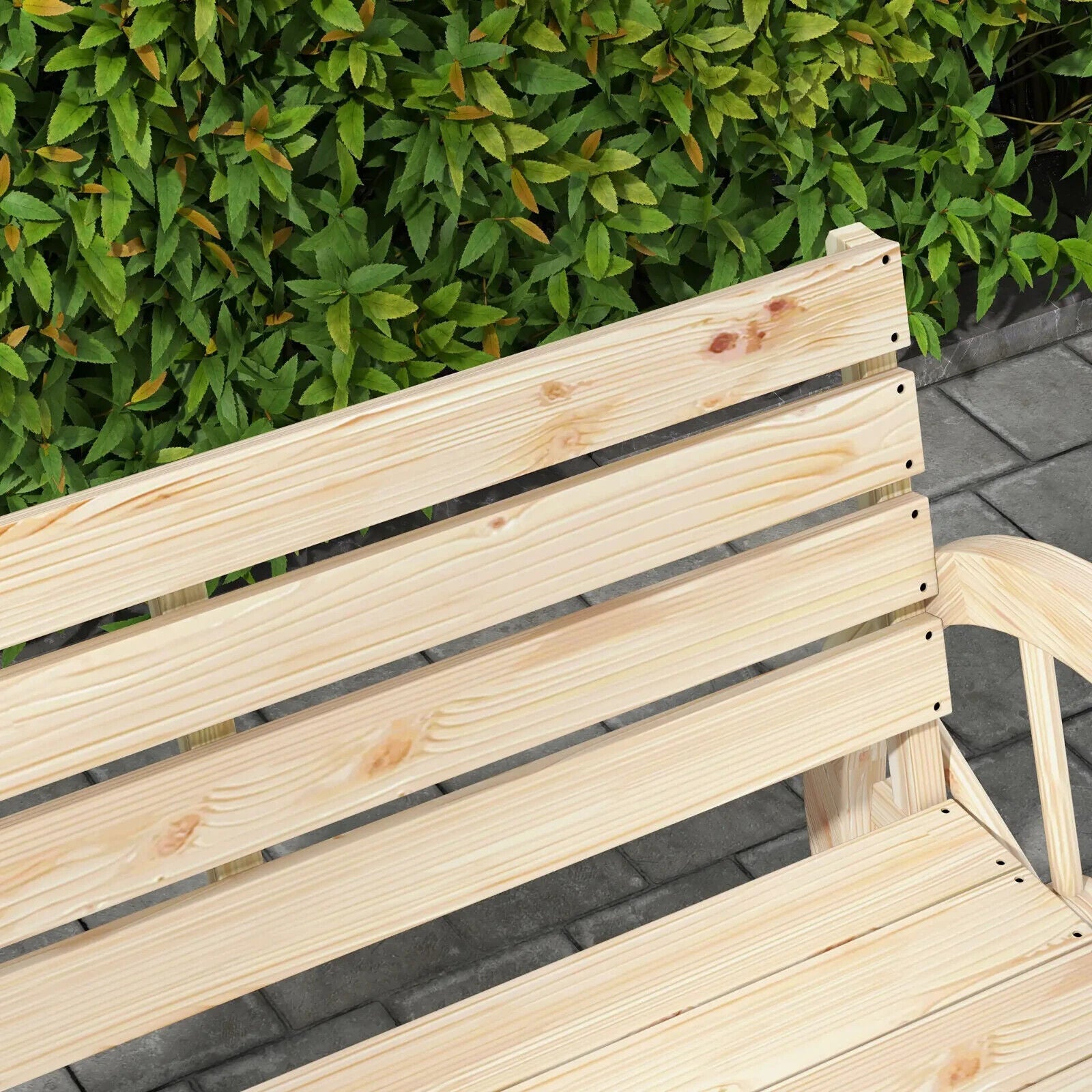 Rustic Wooden Garden Bench Wagon Wheel Design Outdoor Loveseat w/ Armrests Seat - Home and Garden Furniture Shop - #rustic - furniture#