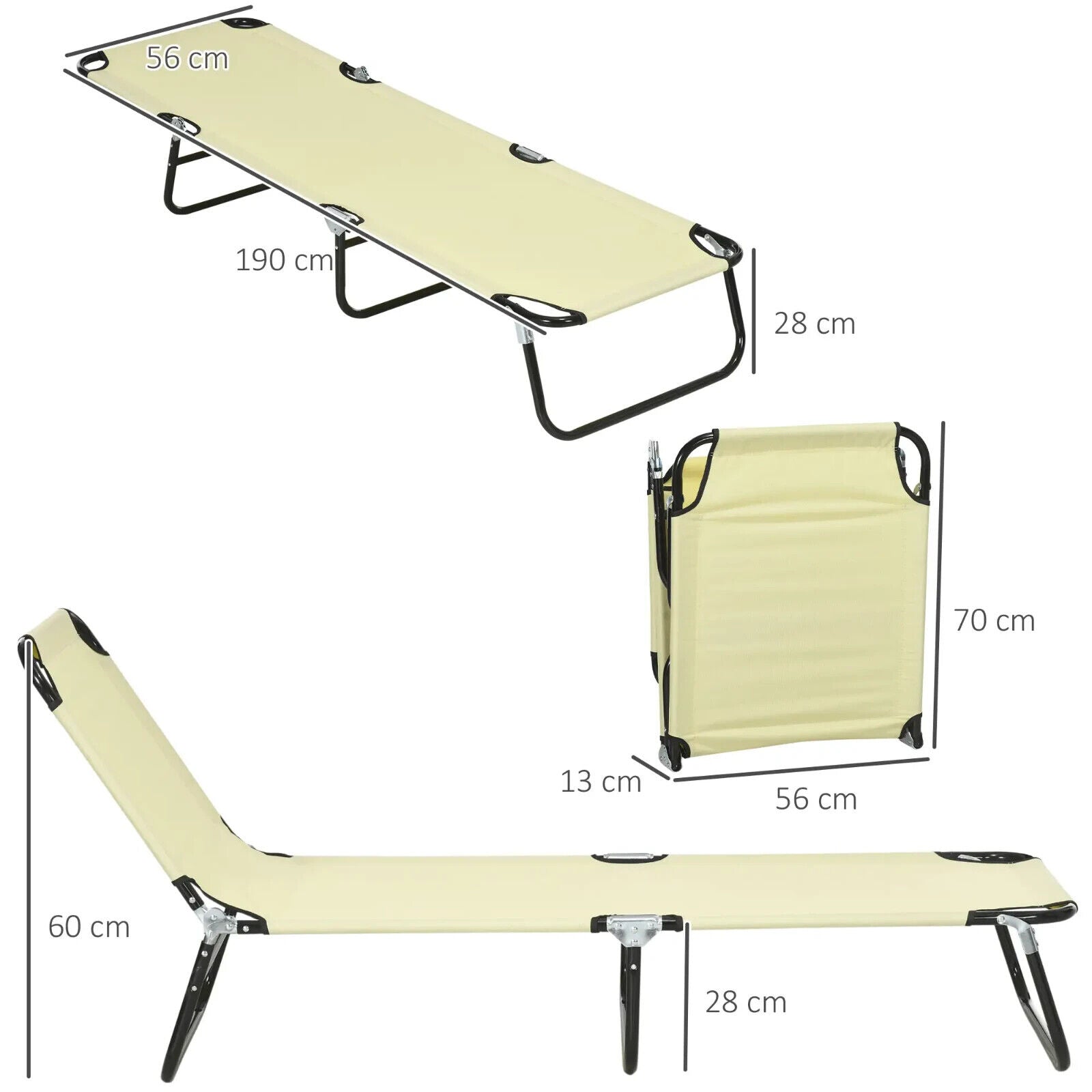 Set 2 Folding Sun Lounger Outdoor Day Bed w/ Adjustable Backrest Garden Recliner - Home and Garden Furniture Shop - #rustic - furniture#