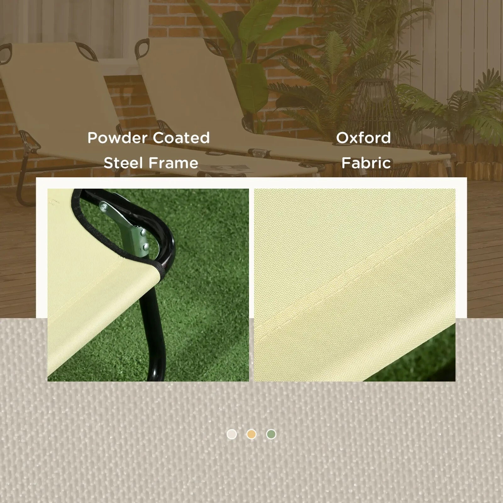 Set 2 Folding Sun Lounger Outdoor Day Bed w/ Adjustable Backrest Garden Recliner - Home and Garden Furniture Shop - rustic - furniture