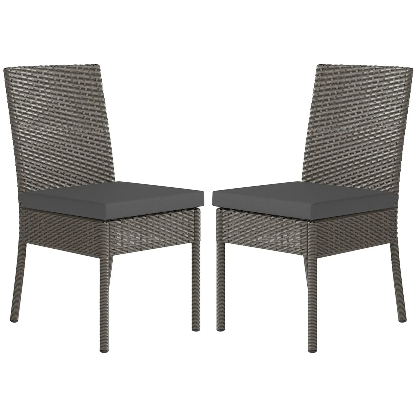 Set of 2 Armless Rattan Garden Chairs Patio Seating Wicker for Garden Furniture - Home and Garden Furniture Shop - rustic - furniture