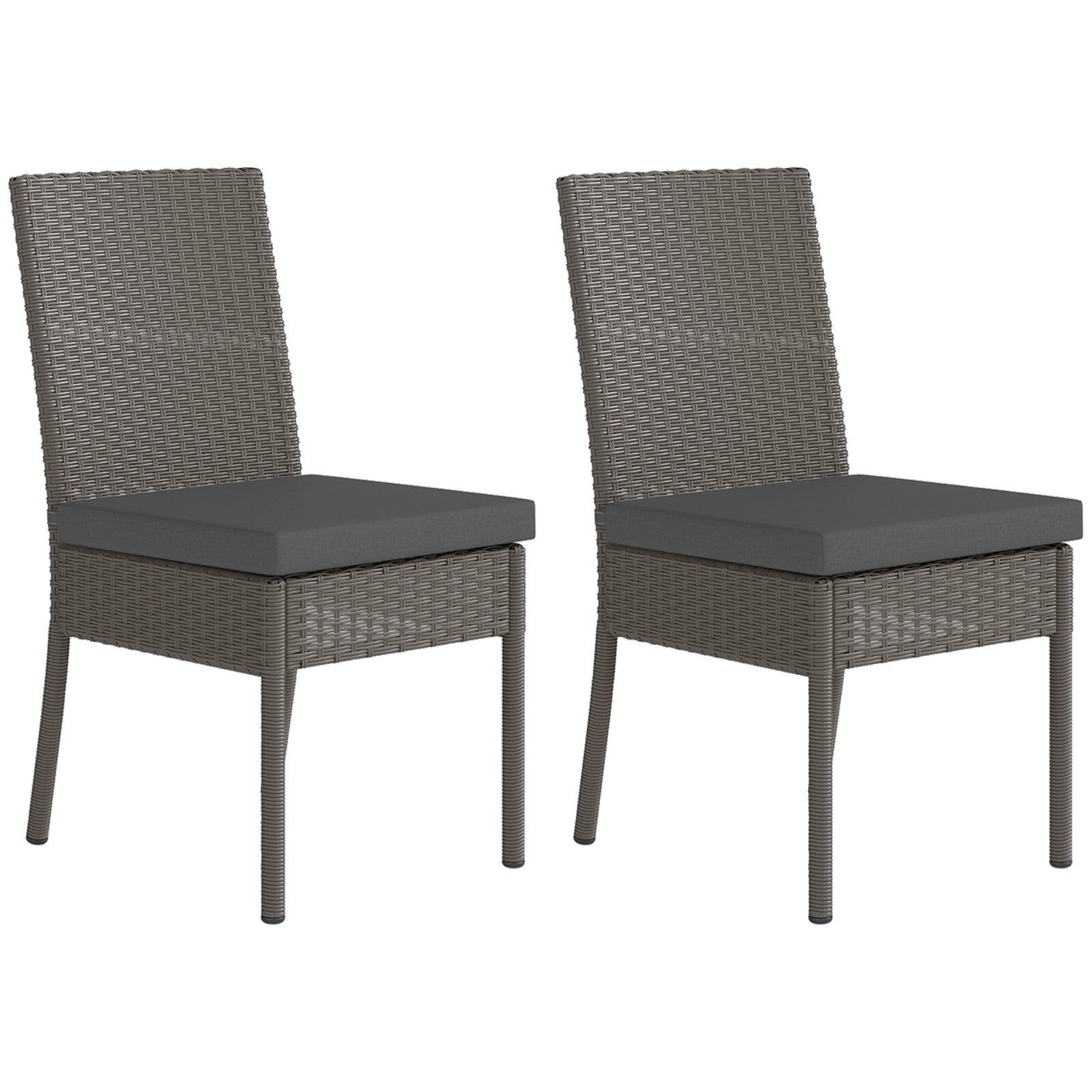 Set of 2 Armless Rattan Garden Chairs Patio Seating Wicker for Garden Furniture - Home and Garden Furniture Shop - rustic - furniture