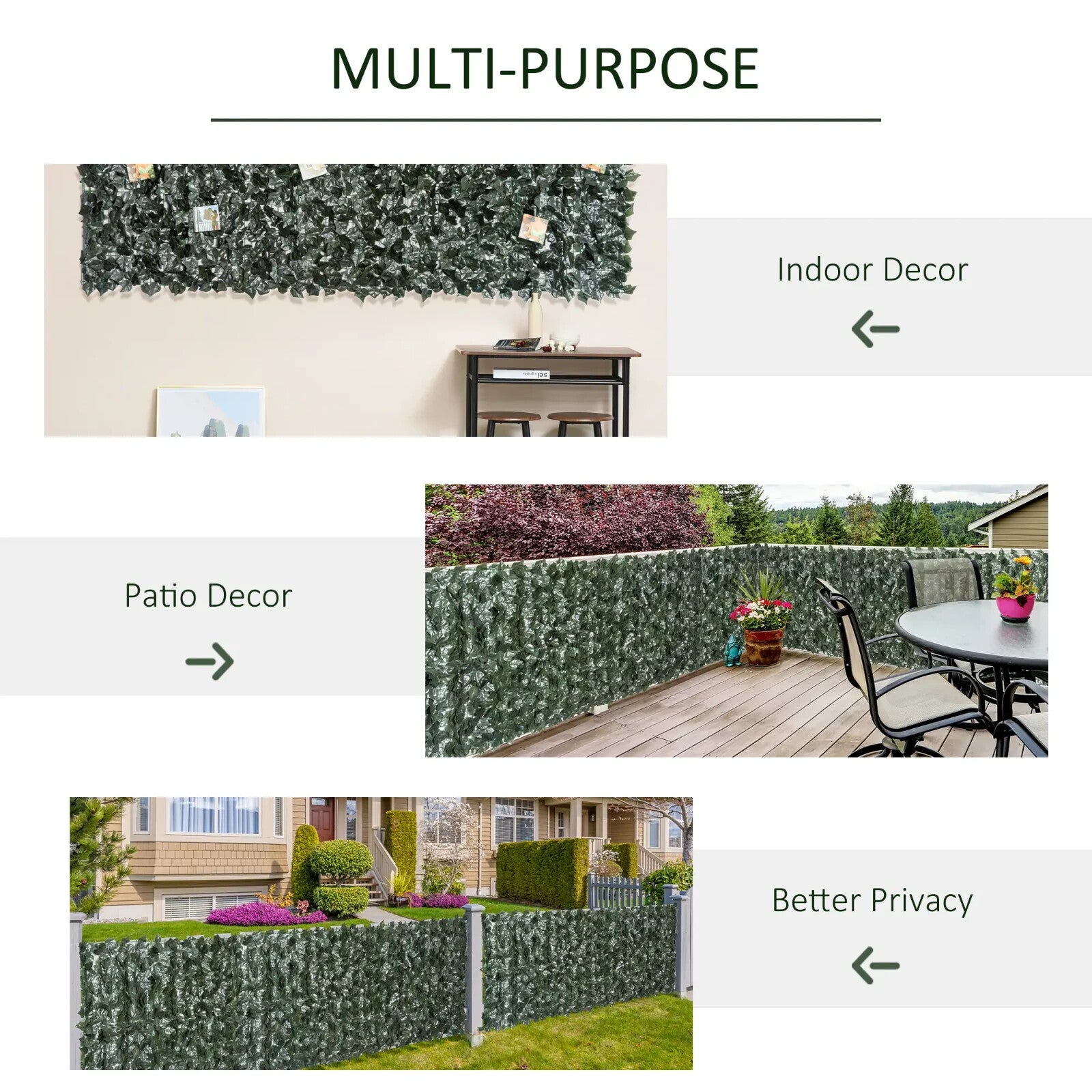 Set of 2 Artificial Leaf Hedge Screen Privacy Fence Panels 3 x 1.5m Garden Use - Home and Garden Furniture Shop - rustic - furniture