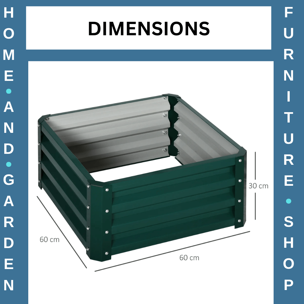 Set of 2 Elevated Galvanised Garden Bed Planter Boxes 60x60x30.5cm for Flowers - Home and Garden Furniture Shop - rustic - furniture