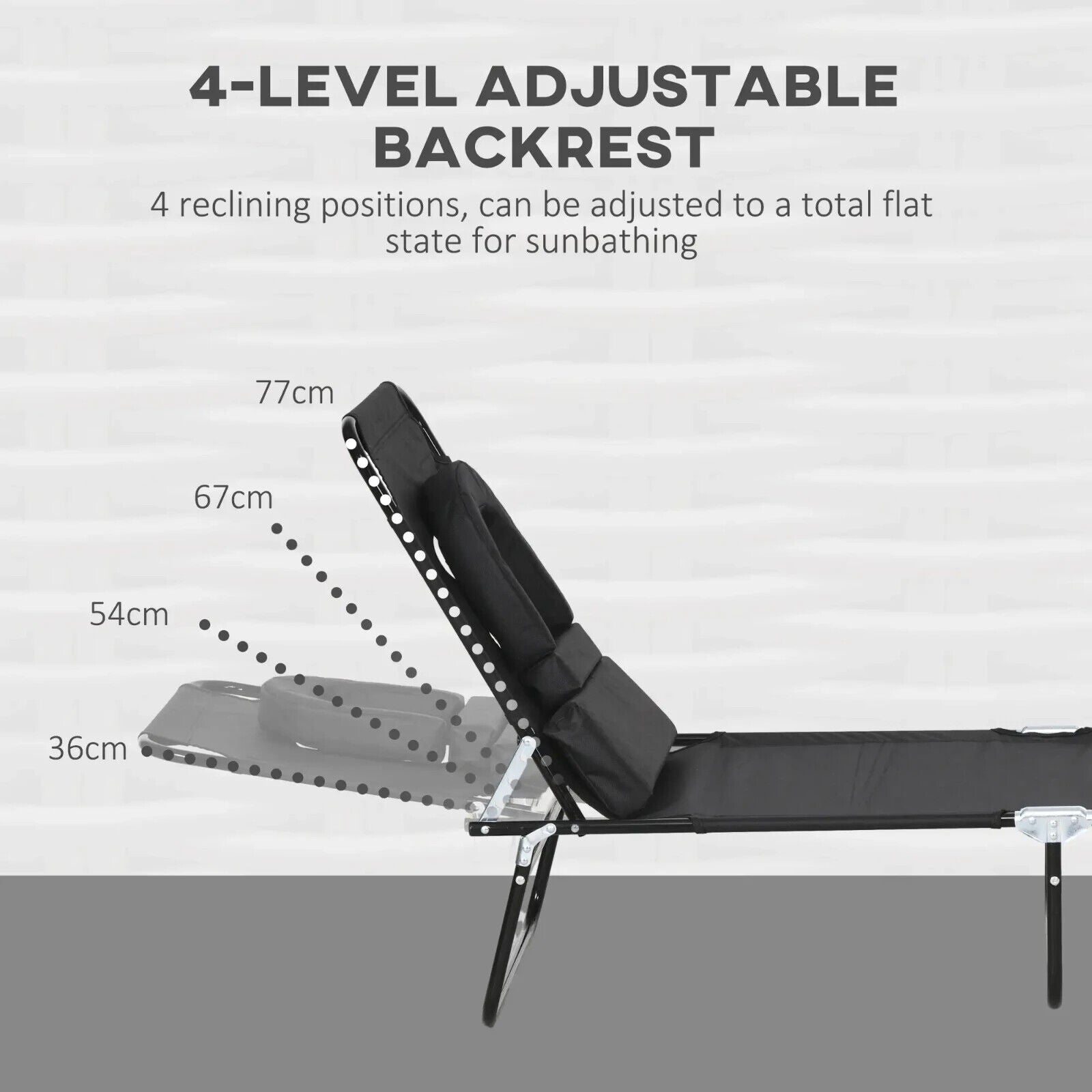 Set of 2 Foldable Outdoor Reclining Sun Lounger Chairs with Adjustable Backrest - Home and Garden Furniture Shop - #rustic - furniture#