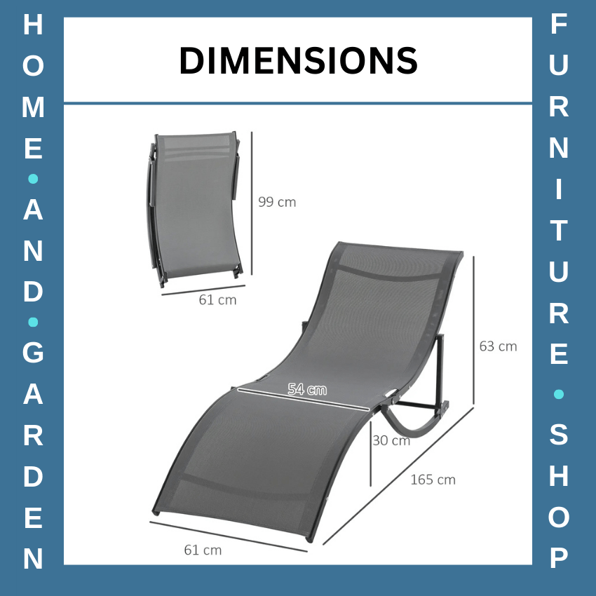 Set of 2 Foldable S - Shaped Sun Lounger – Outdoor Recliners for Patio, Dark Grey - Home and Garden Furniture Shop - rustic - furniture