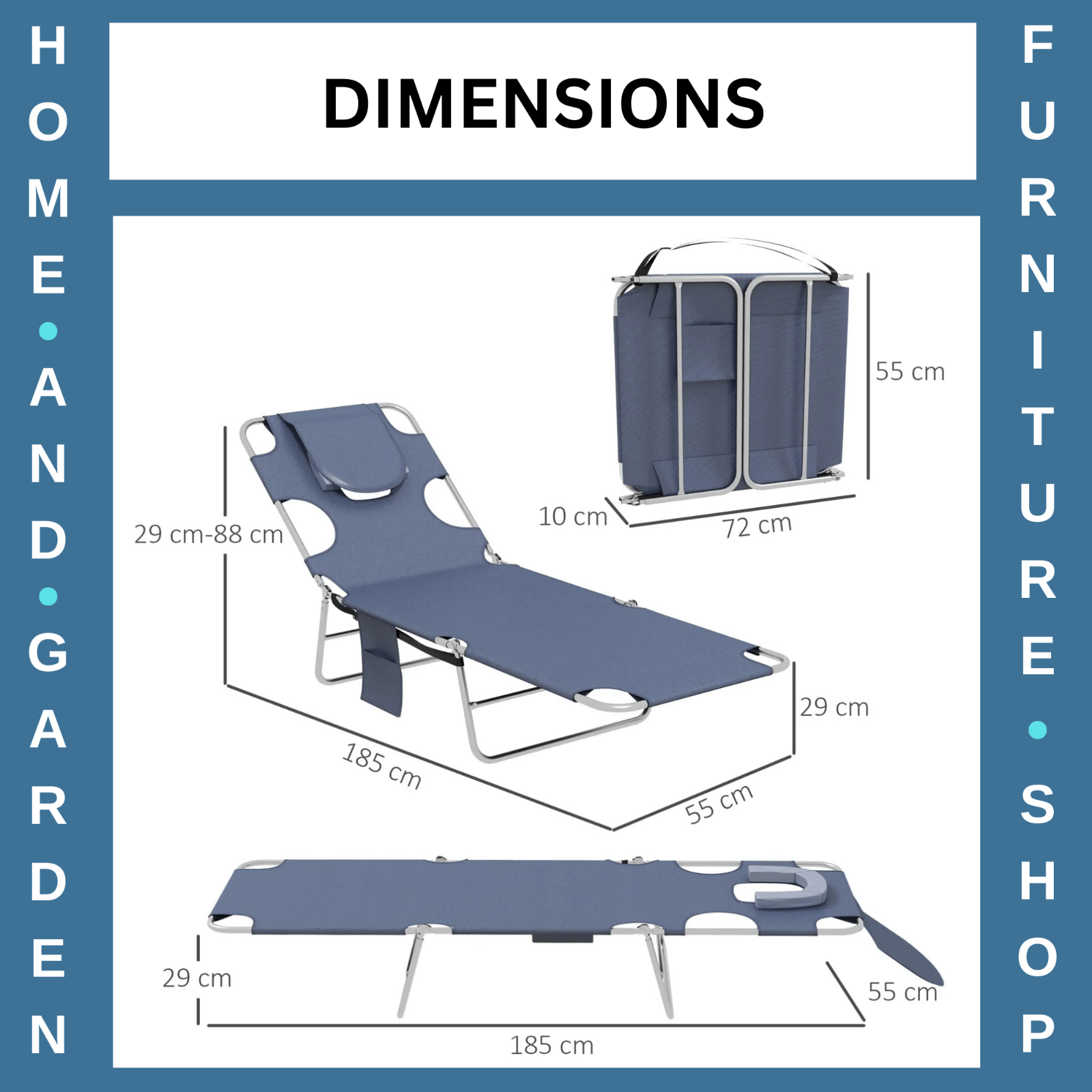 Set of 2 Foldable Sun Lounger Chairs w/ Reading Hole and 5 Level Adjustable Back - Home and Garden Furniture Shop - #rustic - furniture#