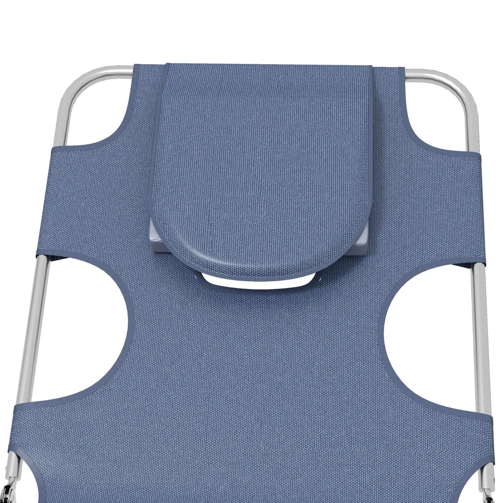 Set of 2 Foldable Sun Lounger Chairs w/ Reading Hole and 5 Level Adjustable Back - Home and Garden Furniture Shop - #rustic - furniture#