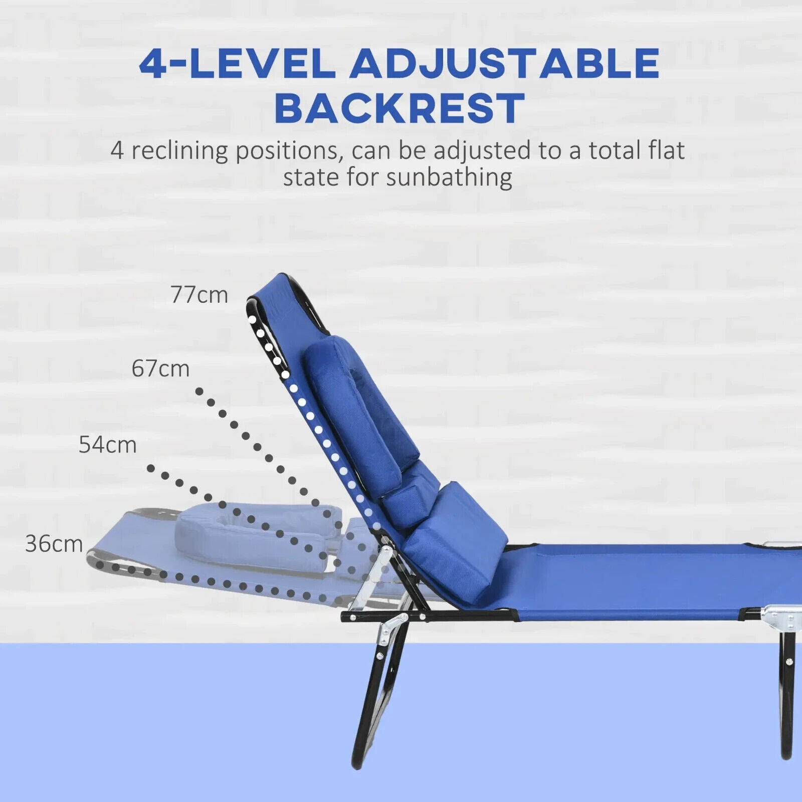 Set of 2 Foldable Sun Lounger Reclining Chairs with Adjustable Backrest & Pillow - Home and Garden Furniture Shop - #rustic - furniture#