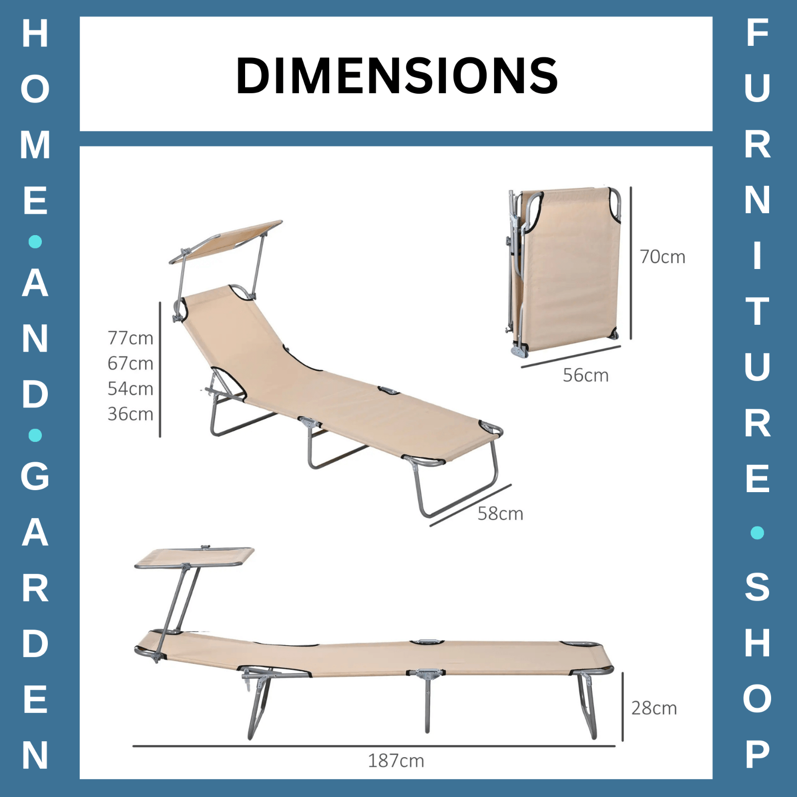 Set of 2 Foldable Sun Loungers with 4 Level Adjustable Backrest Reclining Chair - Home and Garden Furniture Shop - rustic - furniture