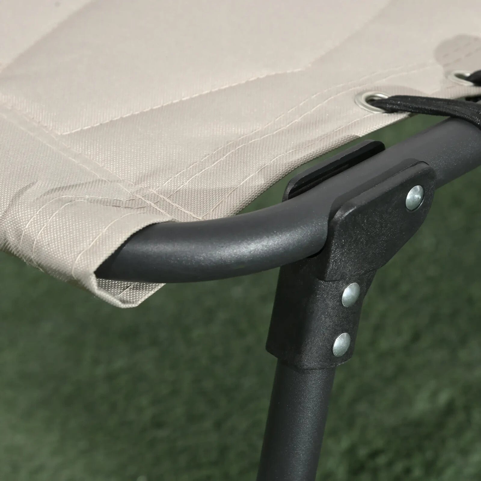 Set of 2 Foldable Sun Loungers with 5 - Position Reclining Back Garden Chair Beige - Home and Garden Furniture Shop - rustic - furniture