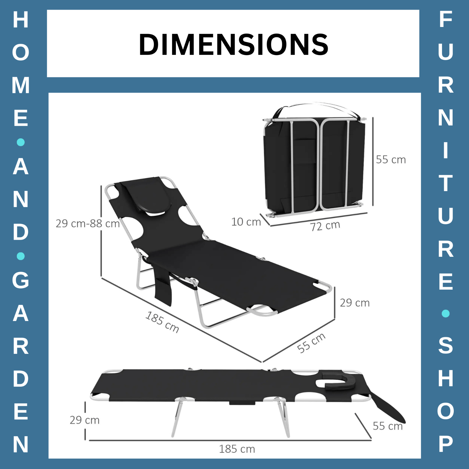 Set of 2 Foldable Sun Loungers with Face Hole Arm Slots and Adjustable Backrest - Home and Garden Furniture Shop - #rustic - furniture#