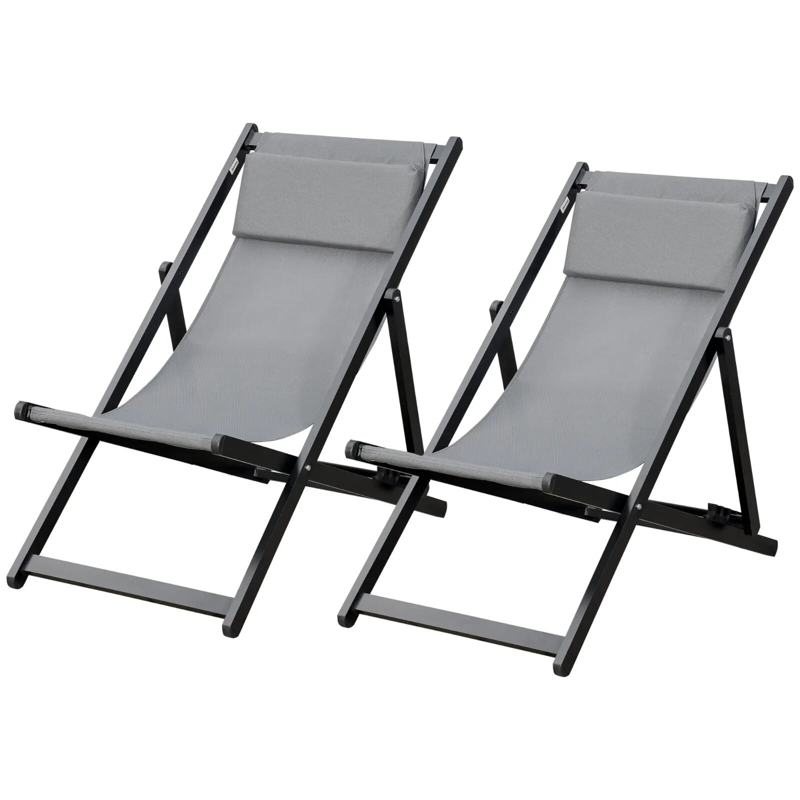 Set of 2 Folding Aluminium Deck Chairs Garden Patio Beach Lounger Outdoor Use - Home and Garden Furniture Shop - rustic - furniture