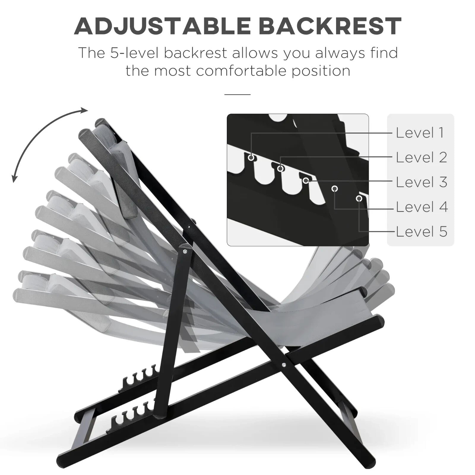 Set of 2 Folding Aluminium Deck Chairs Garden Patio Beach Lounger Outdoor Use - Home and Garden Furniture Shop - rustic - furniture