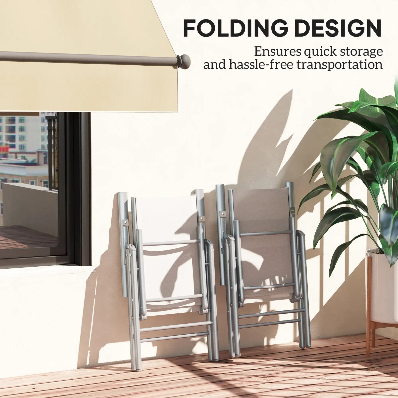 Set of 2 Folding Camping Chairs with Mesh Seat and Aluminium Frame for Garden - Home and Garden Furniture Shop - rustic - furniture