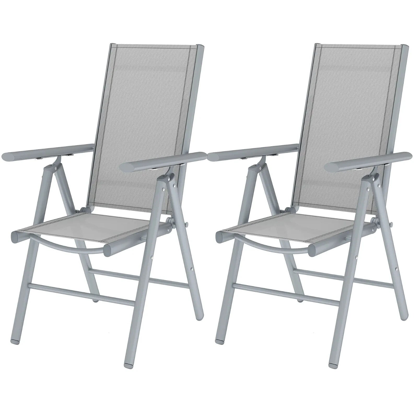 Set of 2 Folding Camping Chairs with Mesh Seat and Aluminium Frame for Garden - Home and Garden Furniture Shop - rustic - furniture