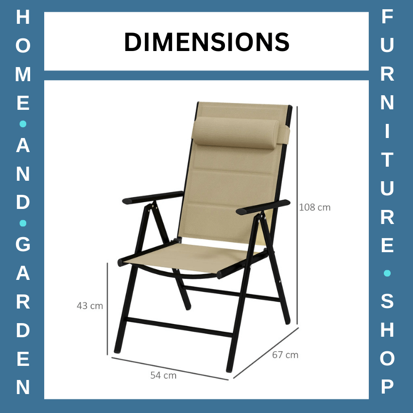 Set of 2 Folding Garden Chairs with Adjustable Back Aluminium Patio Mesh Seat - Home and Garden Furniture Shop - rustic - furniture