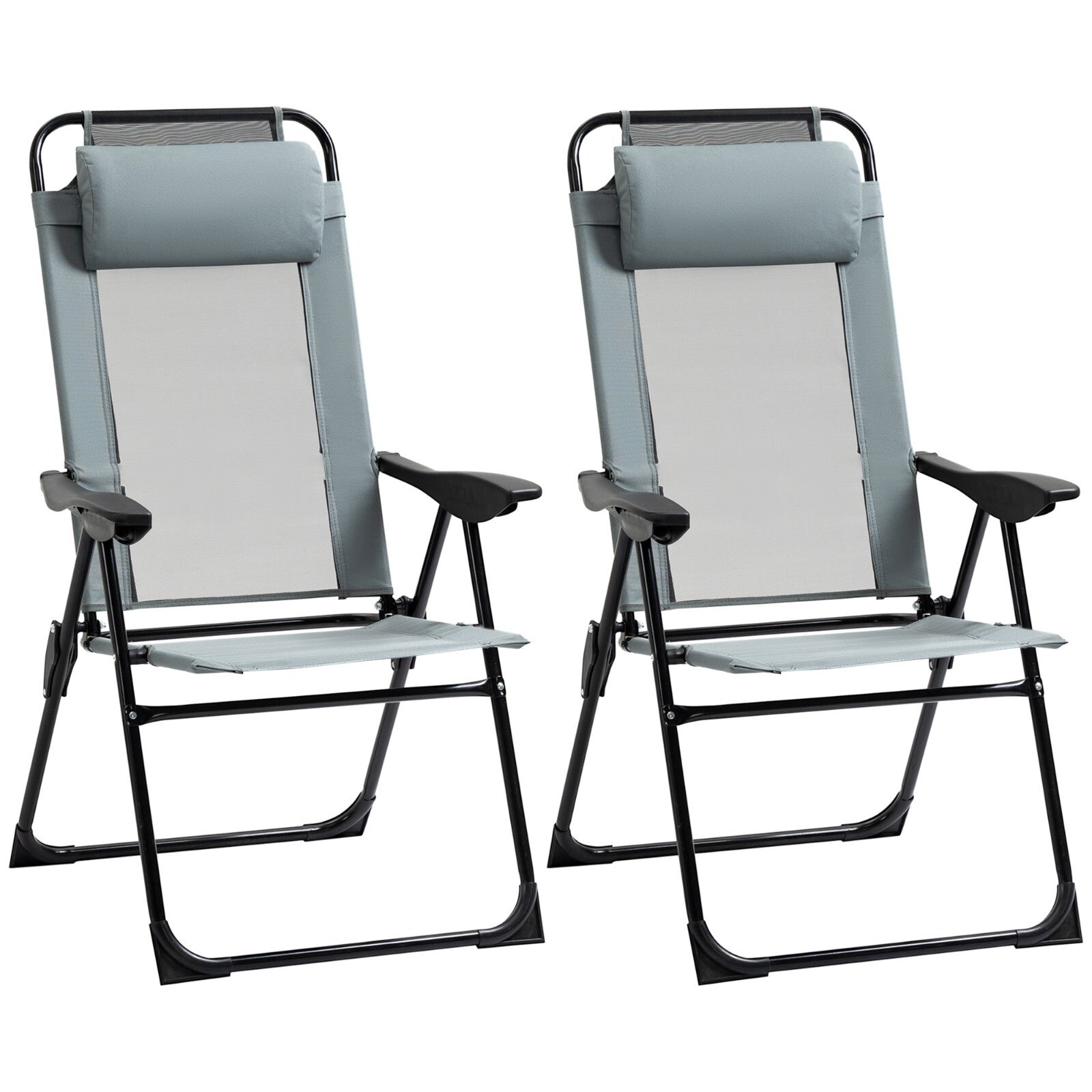 Set of 2 Folding Recliner Chairs with Adjustable Backrest for Outdoor Patio - Home and Garden Furniture Shop - rustic - furniture
