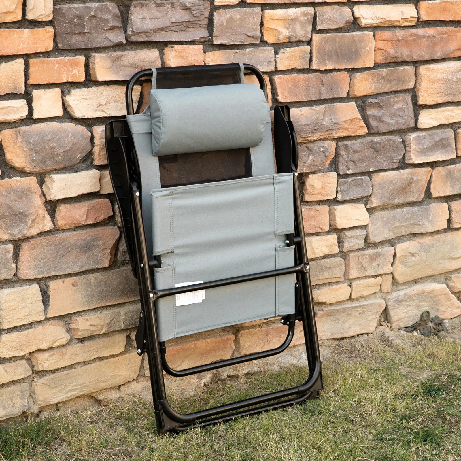 Set of 2 Folding Recliner Chairs with Adjustable Backrest for Outdoor Patio - Home and Garden Furniture Shop - rustic - furniture