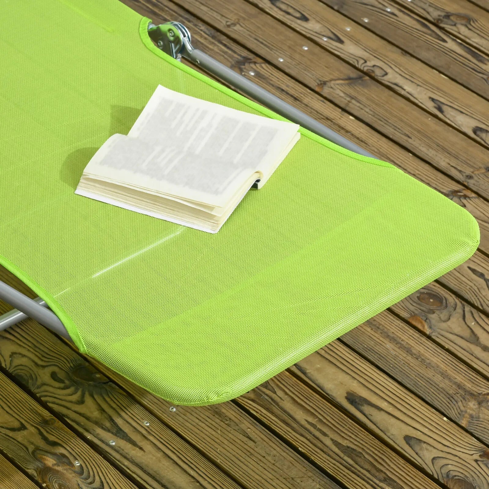 Set of 2 Folding Sun Lounger Day Beds with Pillow and Reclining Mesh Back Frame - Home and Garden Furniture Shop - rustic - furniture