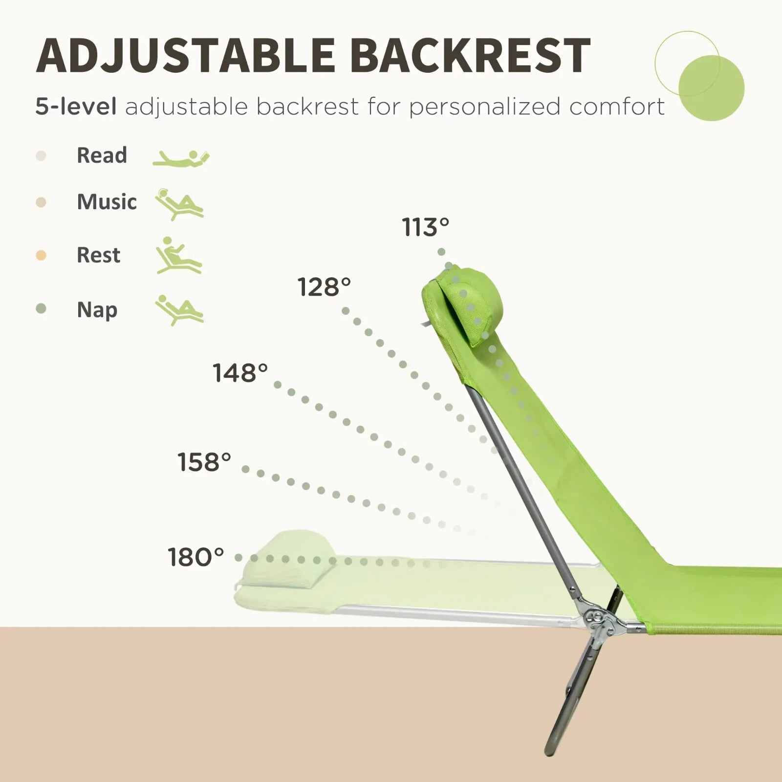 Set of 2 Folding Sun Lounger Day Beds with Pillow and Reclining Mesh Back Frame - Home and Garden Furniture Shop - rustic - furniture