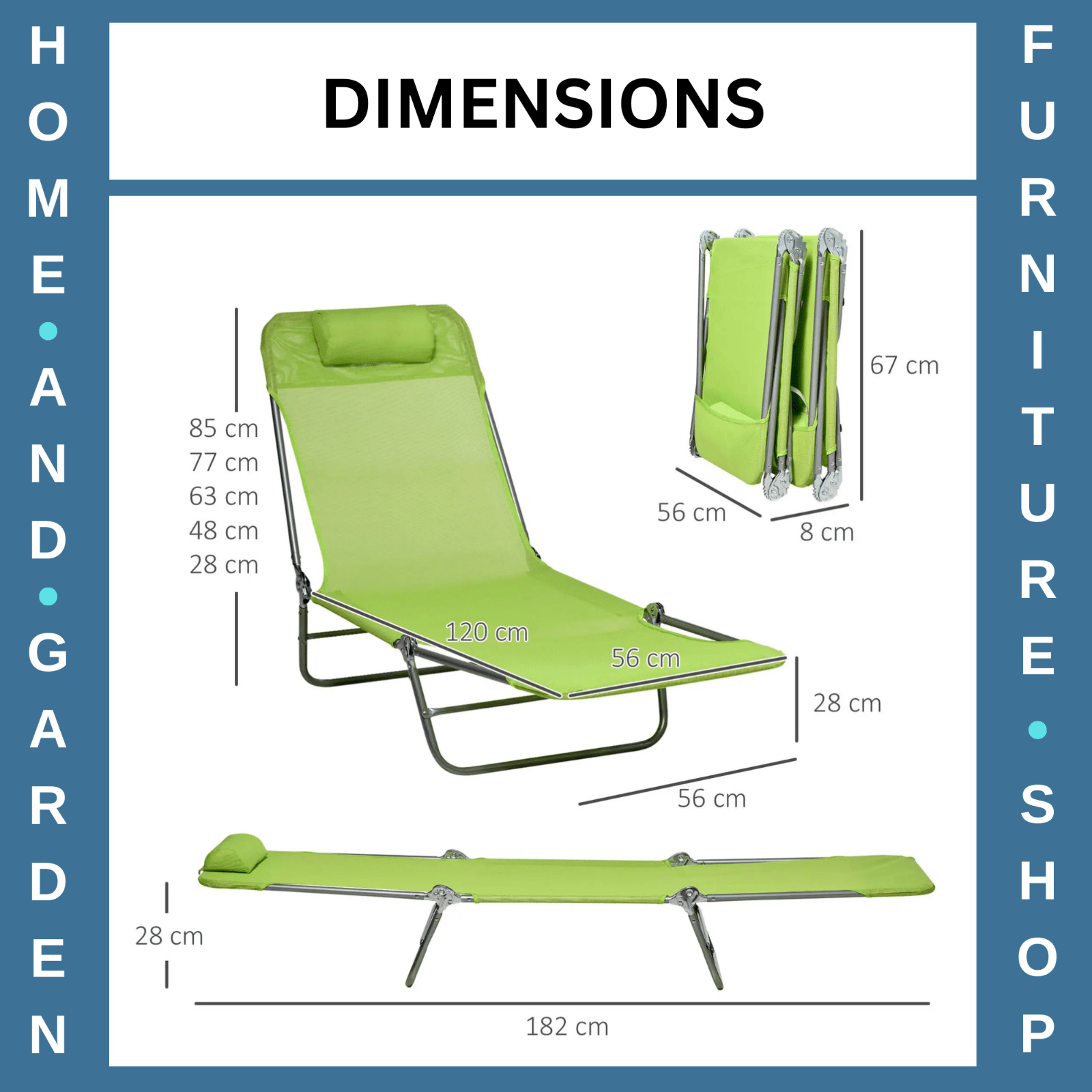 Set of 2 Folding Sun Lounger Day Beds with Pillow and Reclining Mesh Back Frame - Home and Garden Furniture Shop - rustic - furniture